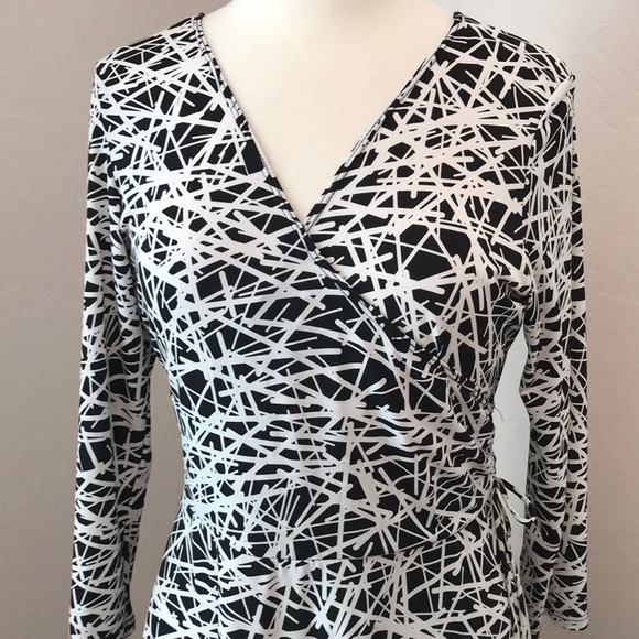 Lily Faux Front & Back Wrap Pullover Knit Dress - Picture 2 of 8